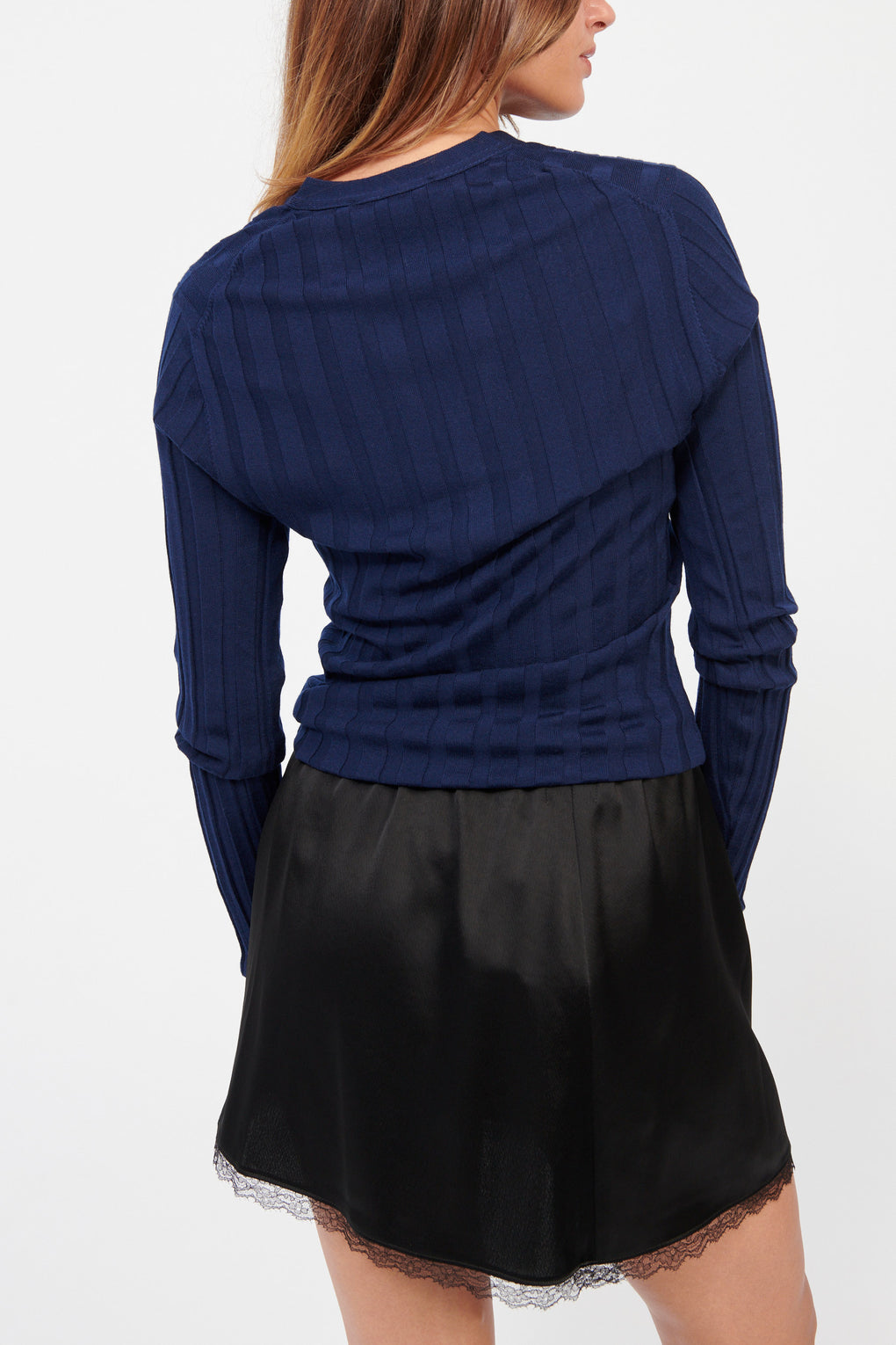 Merino V-Neck Ribbed Cardigan