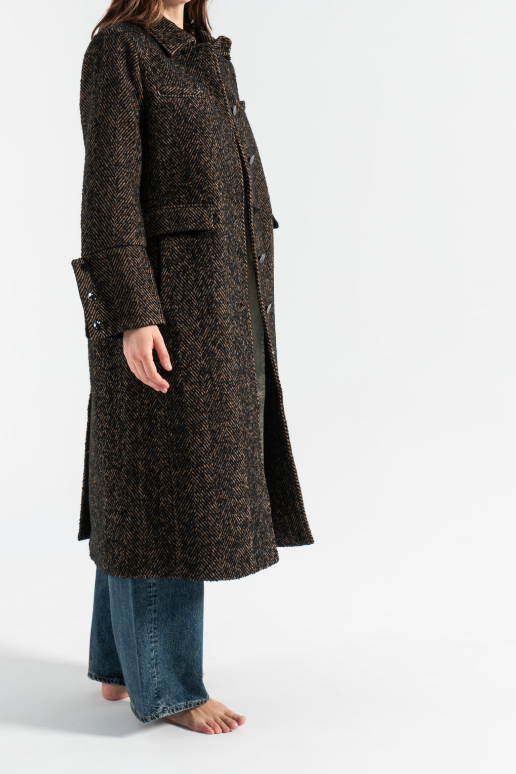 Herringbone Wool Coat