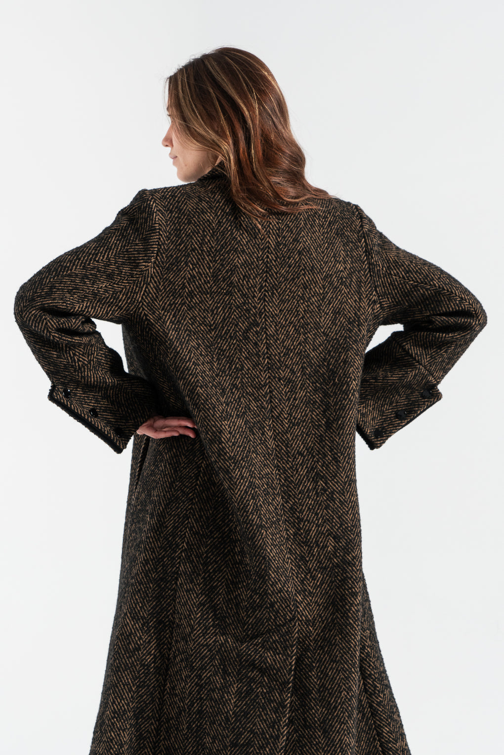 Herringbone Wool Coat