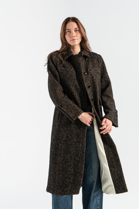 Herringbone Wool Coat