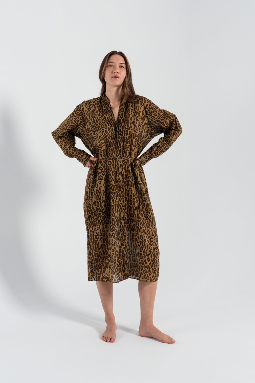Collarless Shirtdress