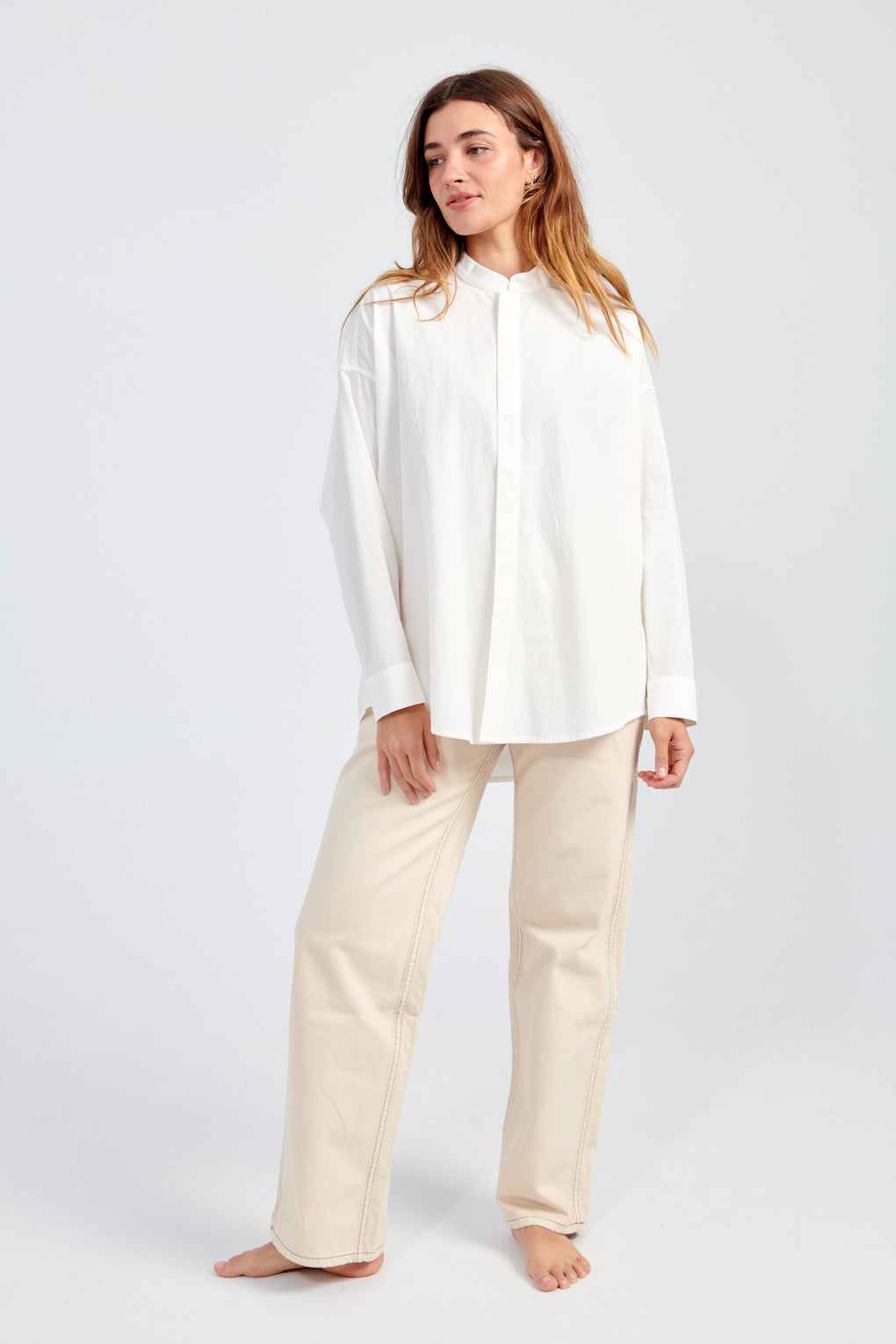 Mandarin Cocoon Dress Shirt