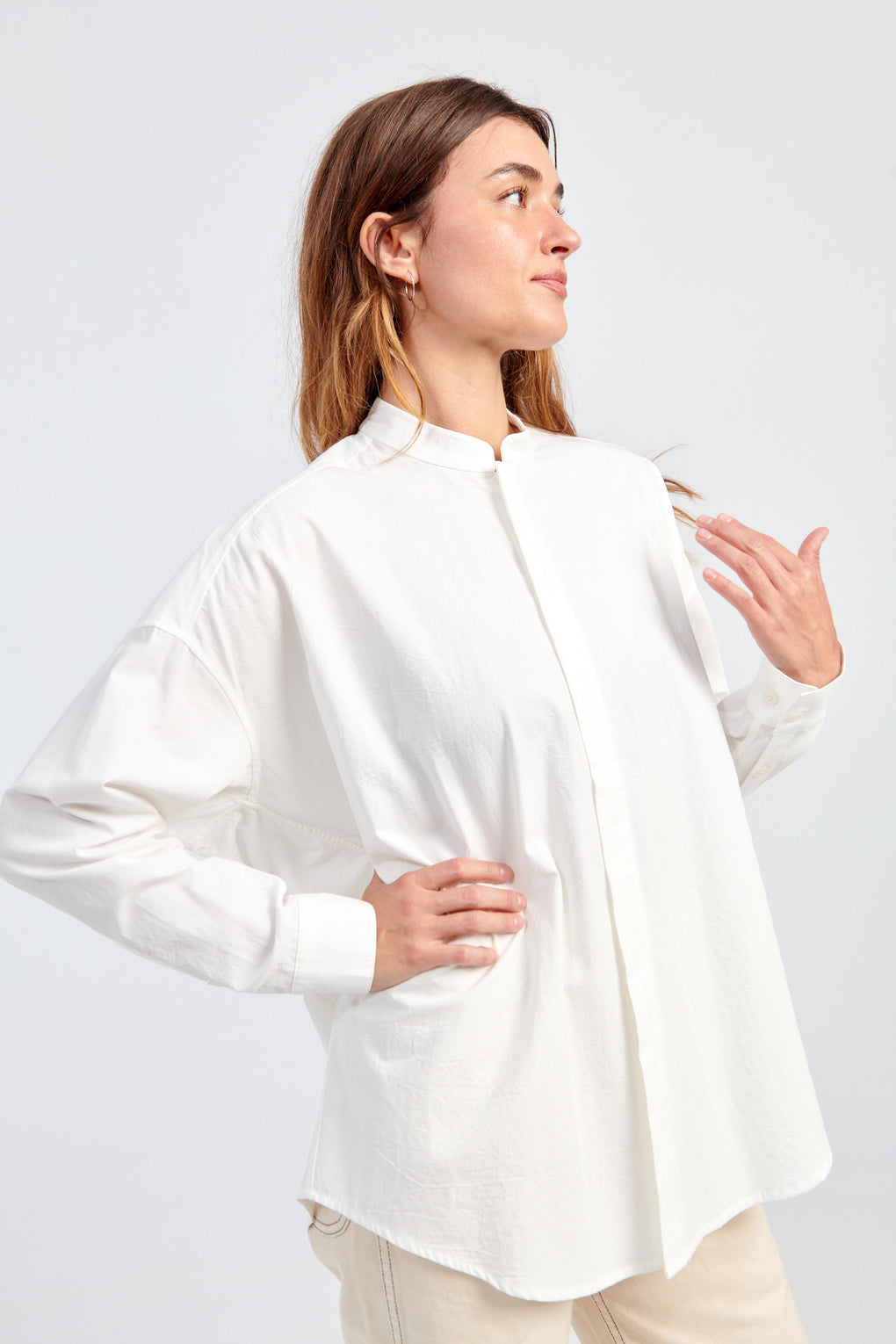 Mandarin Cocoon Dress Shirt
