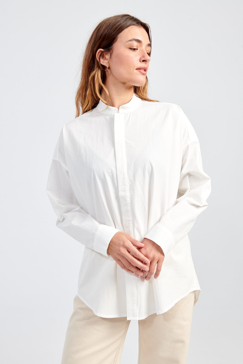Mandarin Cocoon Dress Shirt