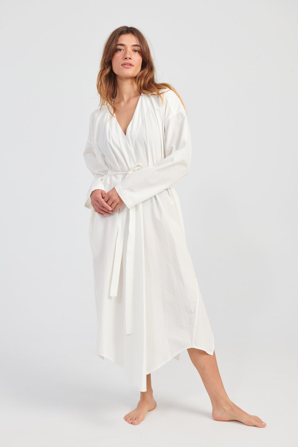 V-Neck Cocoon Midi Dress