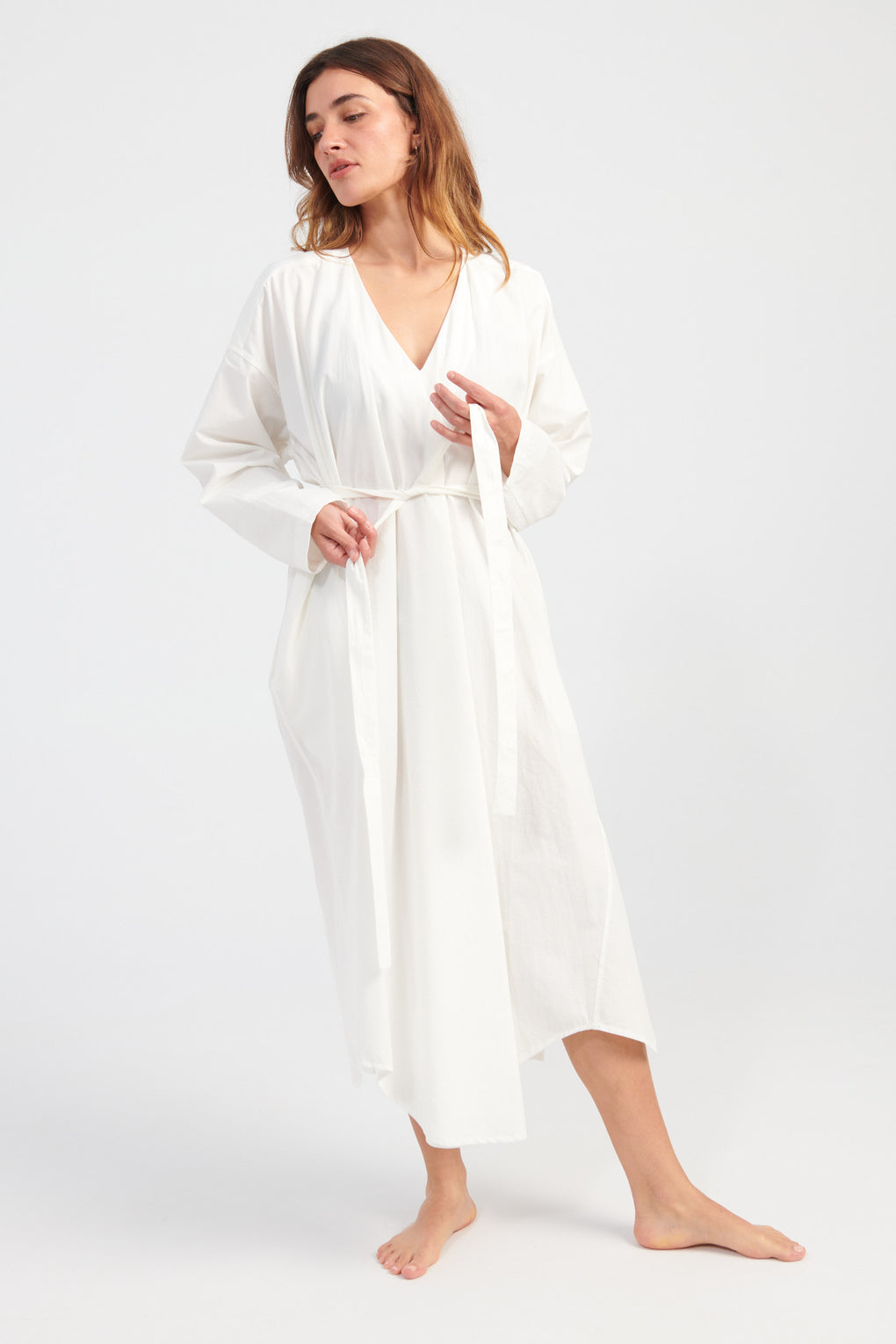 V-Neck Cocoon Midi Dress