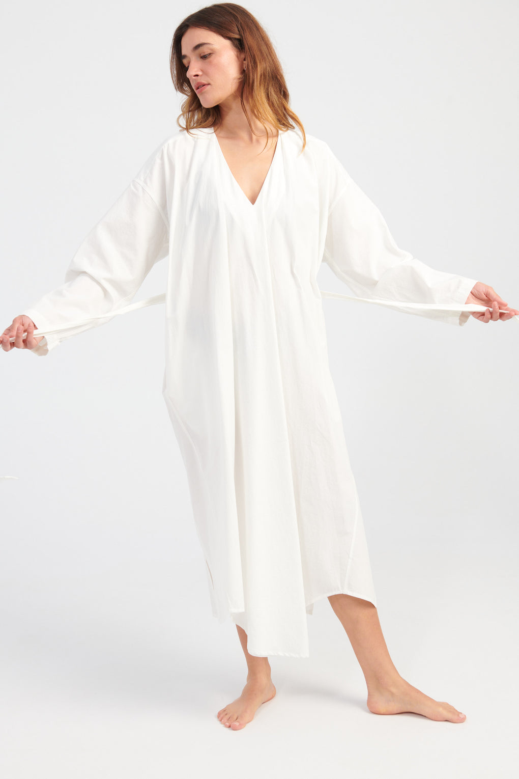 V-Neck Cocoon Midi Dress