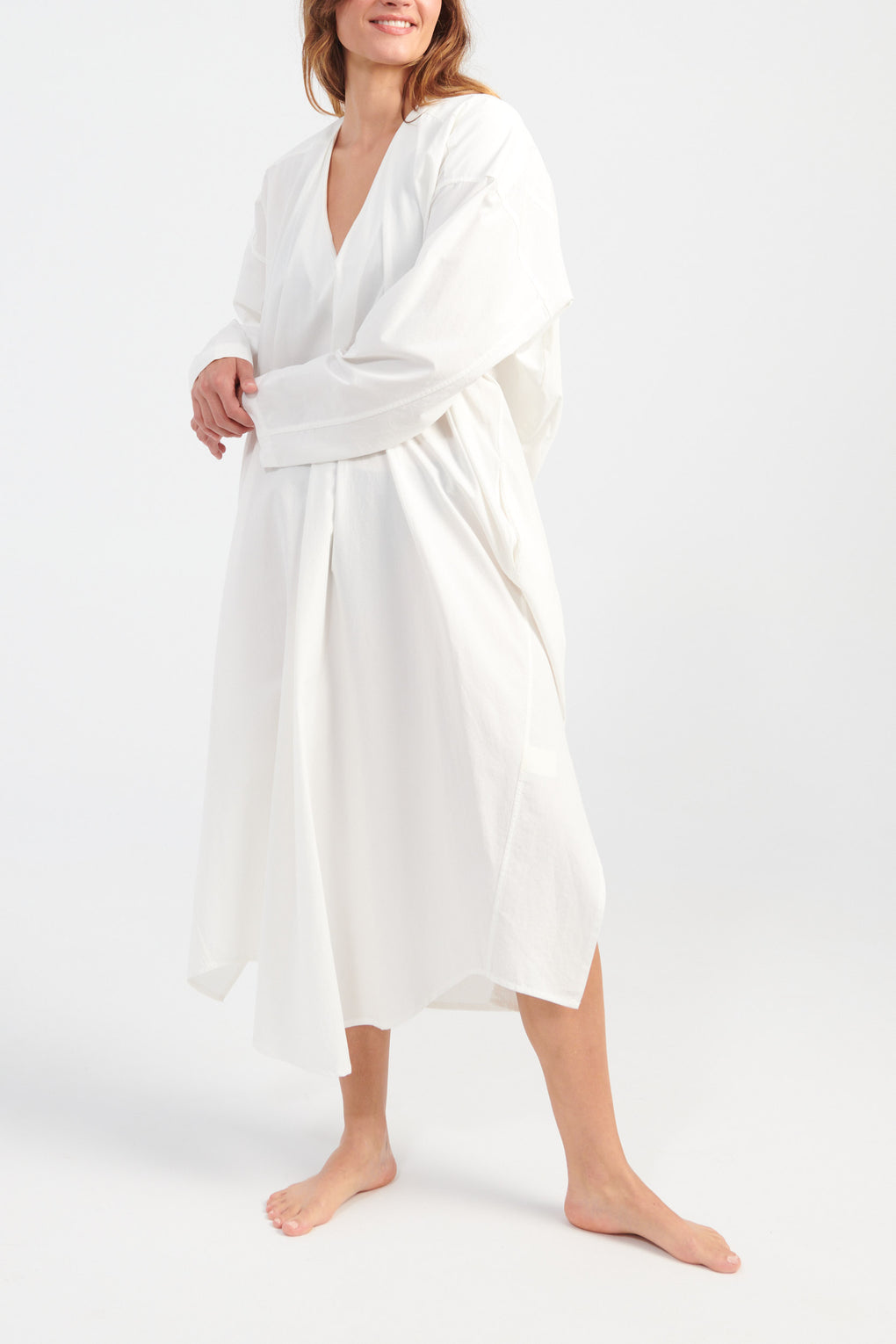 V-Neck Cocoon Midi Dress