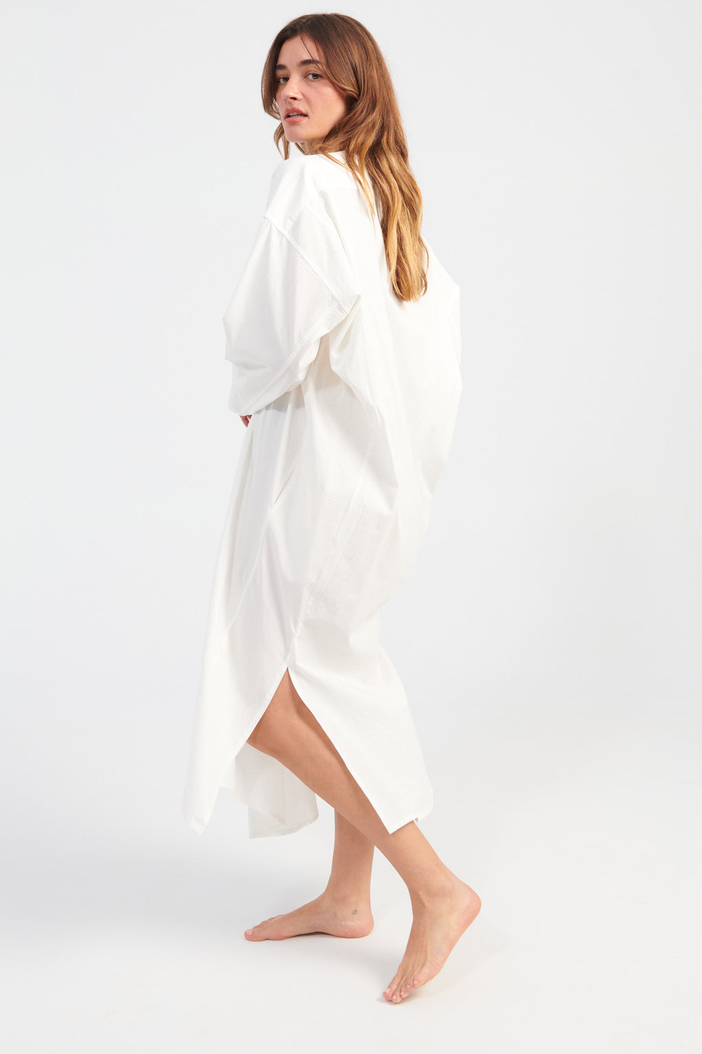 V-Neck Cocoon Midi Dress