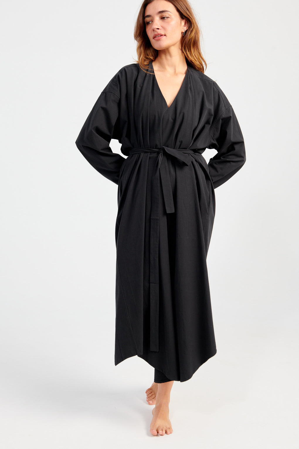 V-Neck Cocoon Midi Dress