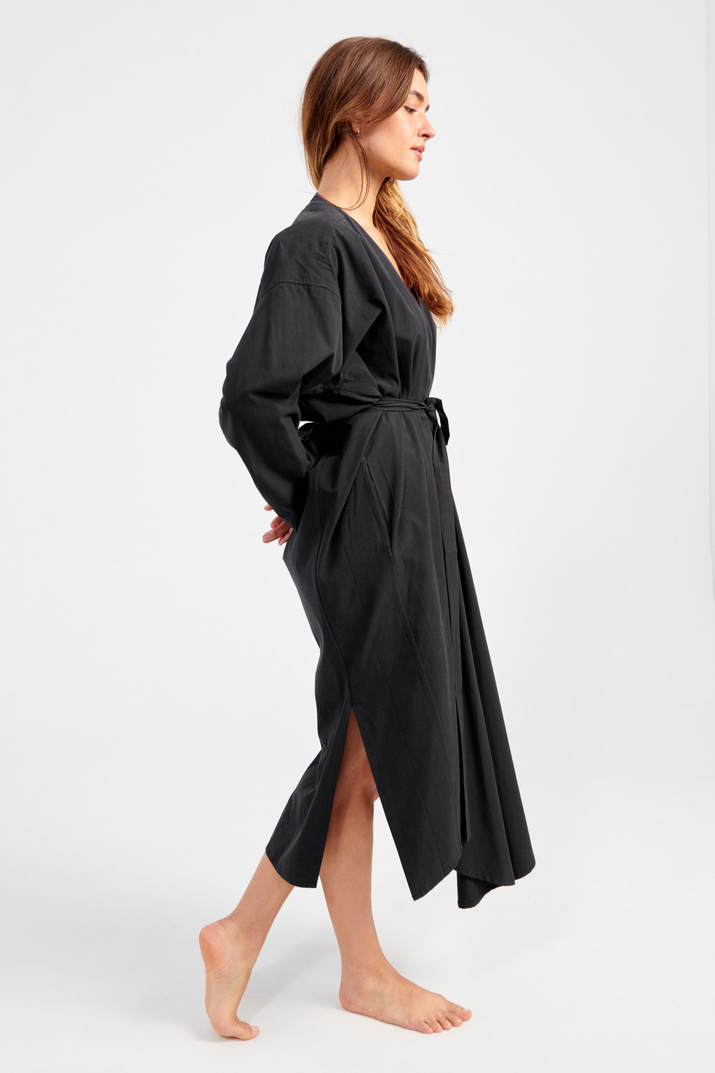 V-Neck Cocoon Midi Dress