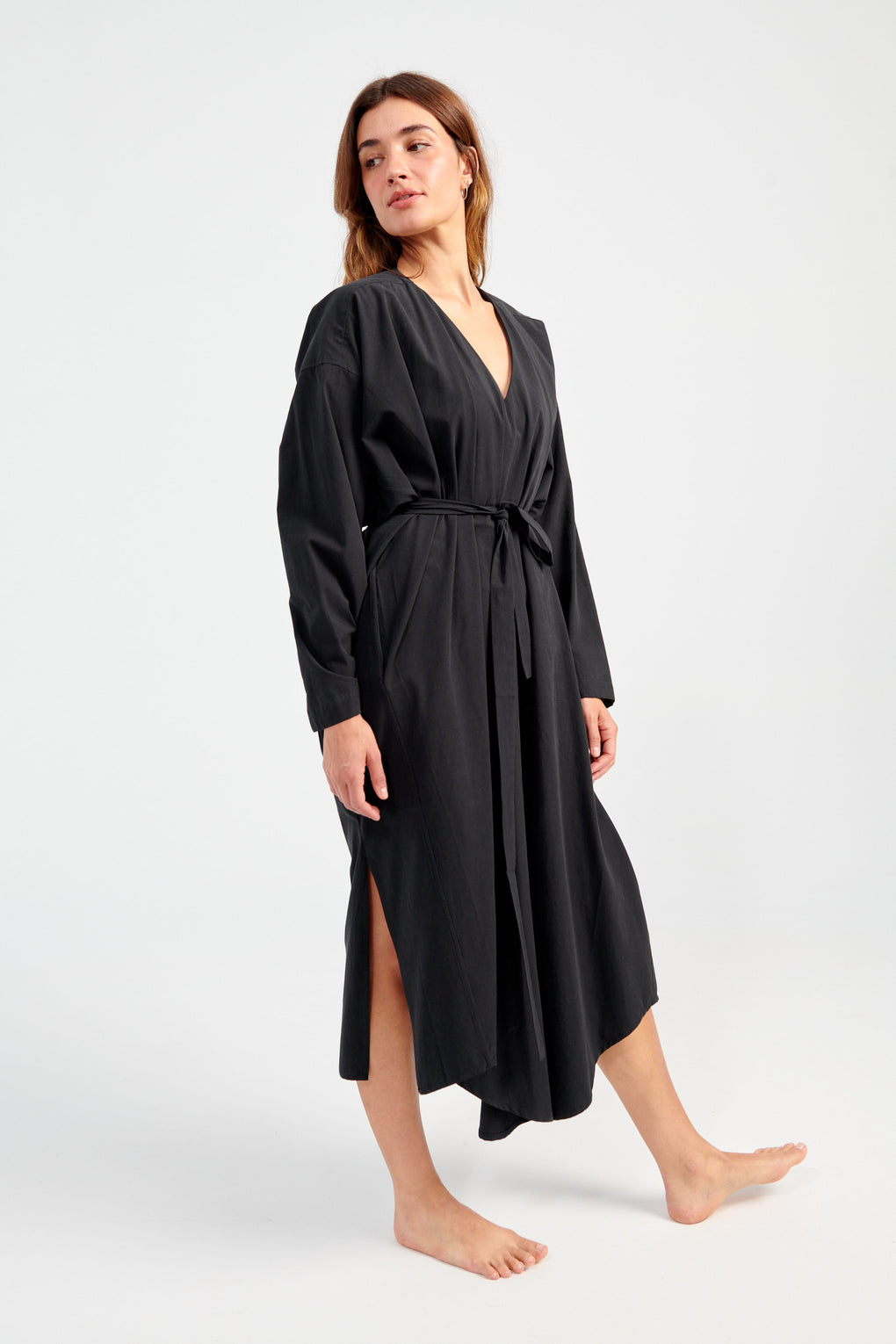 V-Neck Cocoon Midi Dress