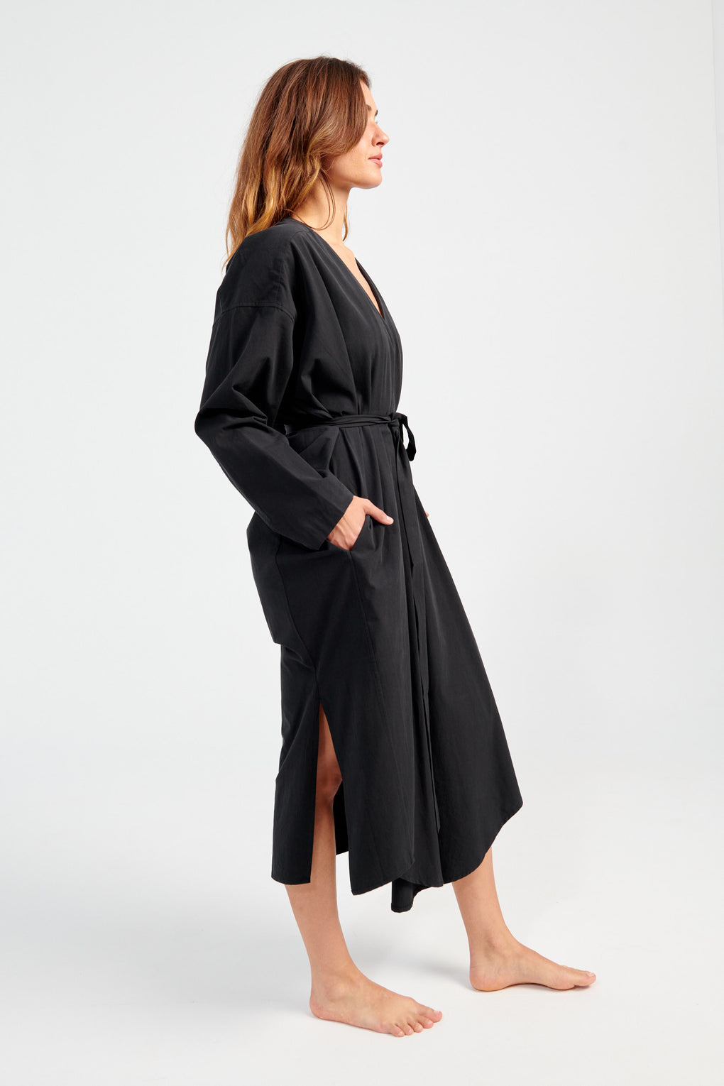V-Neck Cocoon Midi Dress
