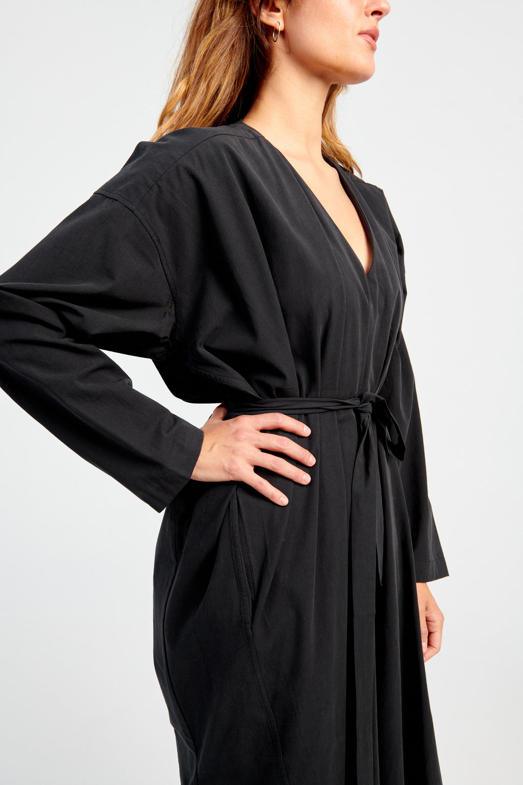 V-Neck Cocoon Midi Dress