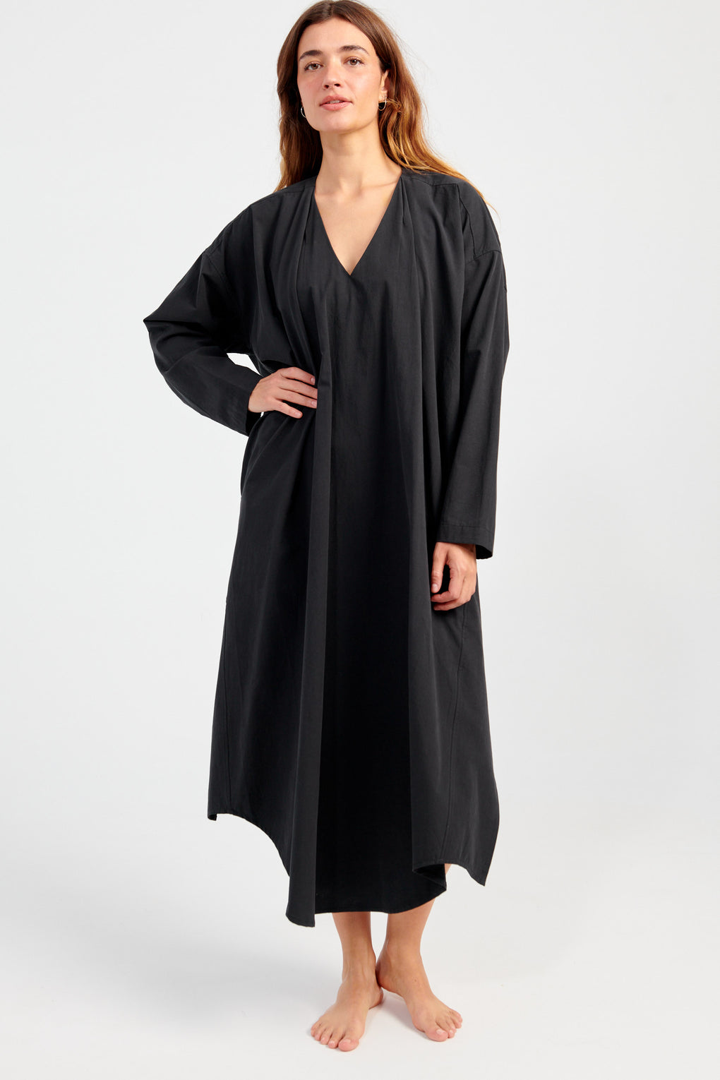 V-Neck Cocoon Midi Dress