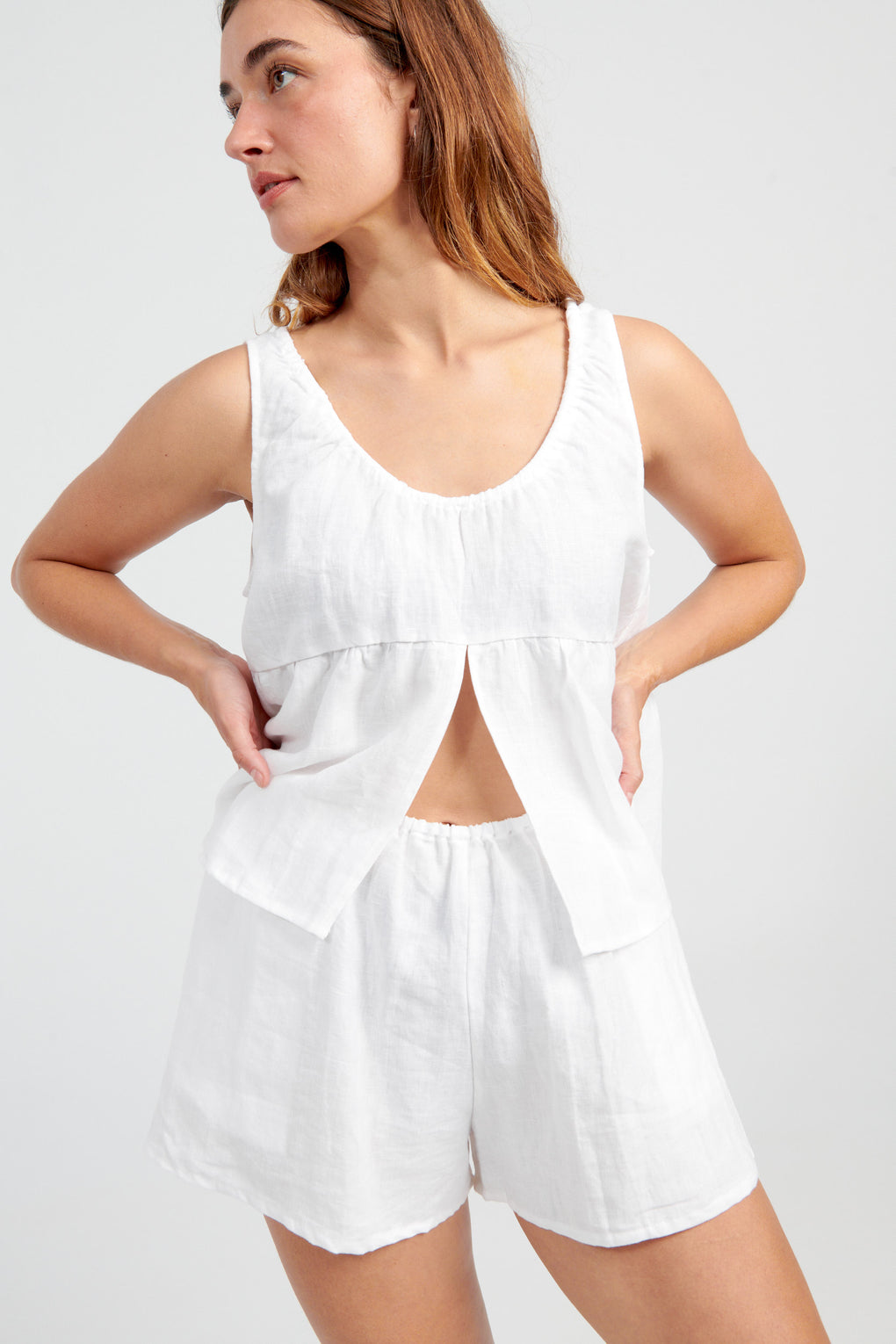 Gathered Linen Set