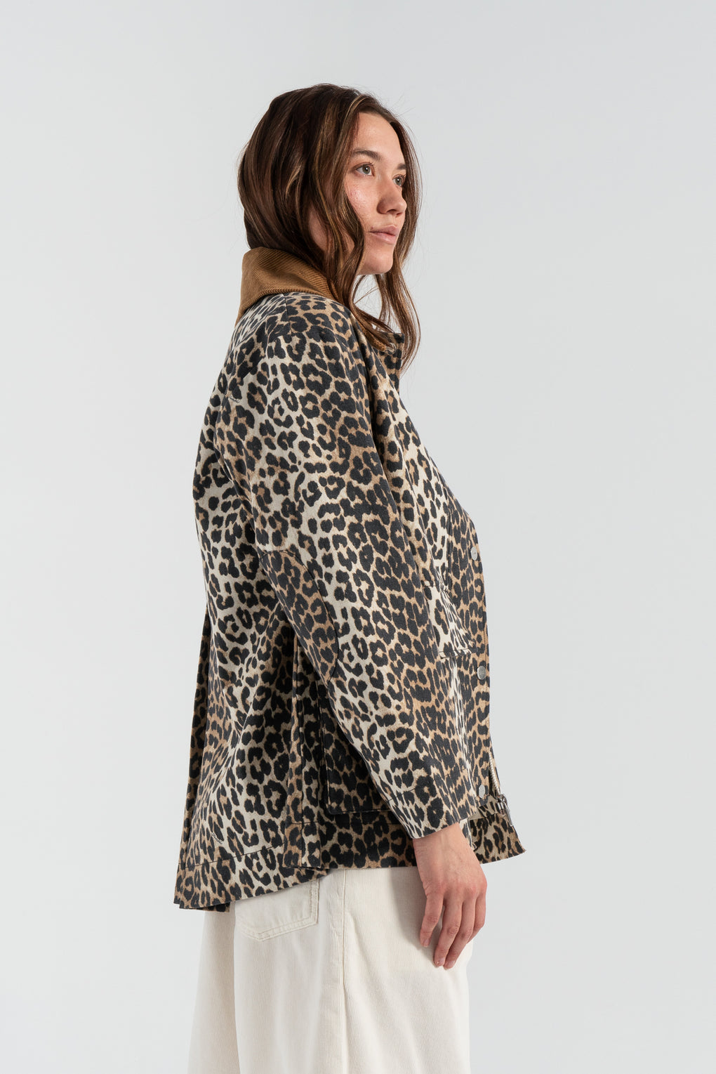 Printed Canvas Midi Jacket