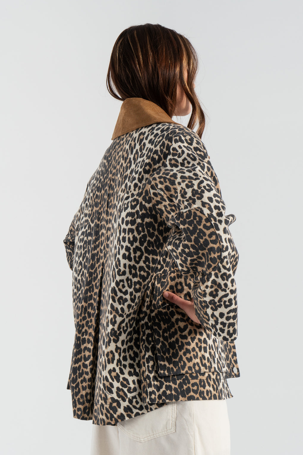 Printed Canvas Midi Jacket