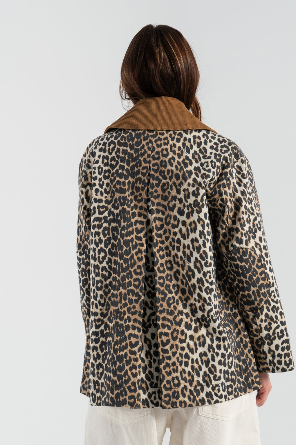 Printed Canvas Midi Jacket