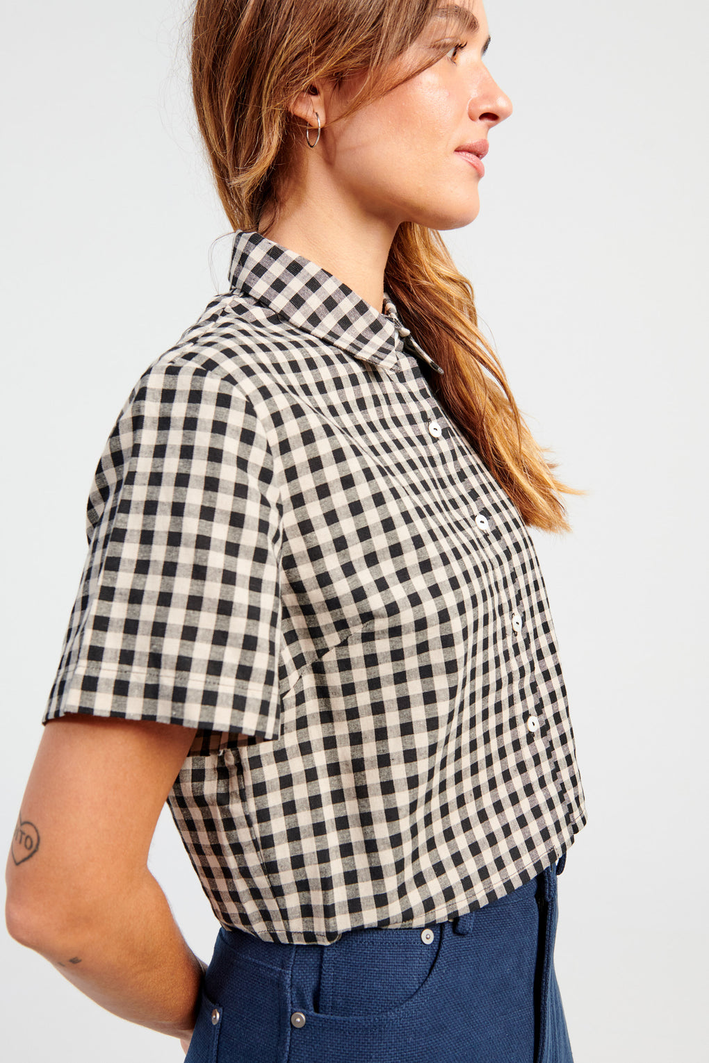 Gingham Cropped Shirt