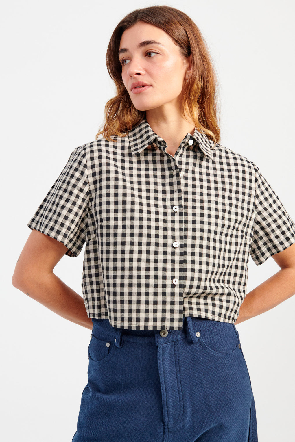 Gingham Cropped Shirt