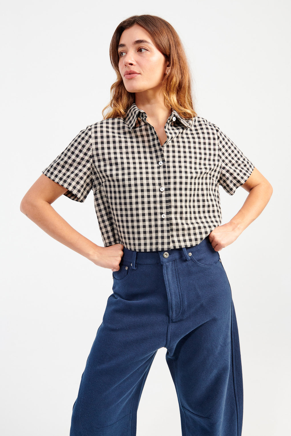 Gingham Cropped Shirt