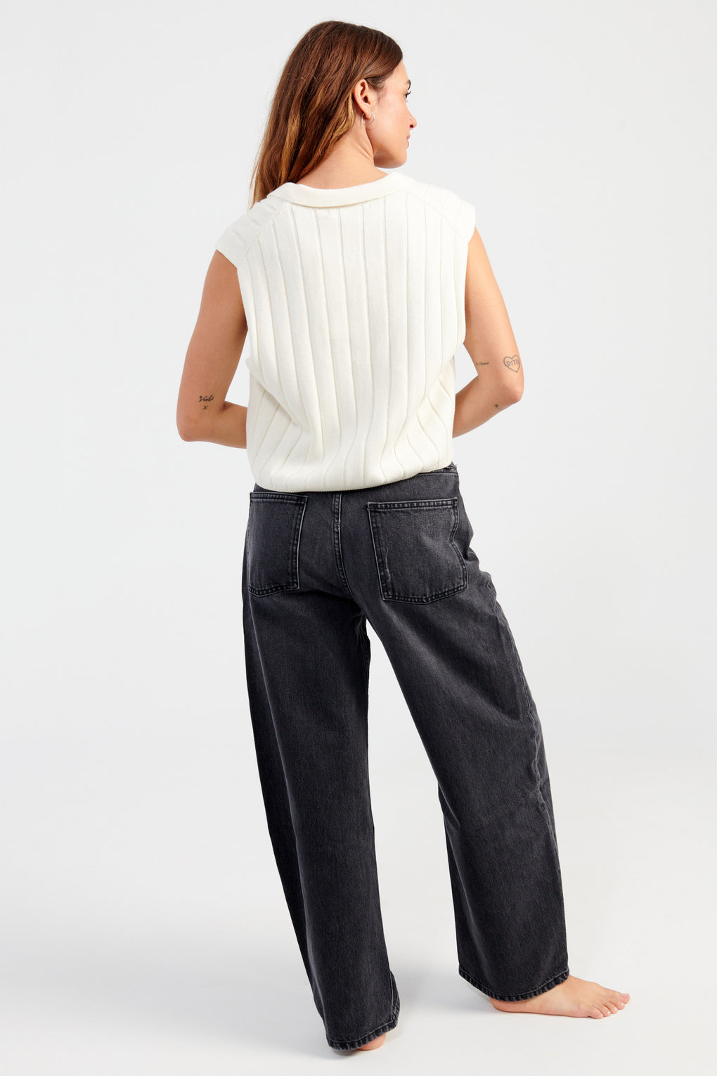 Collared Ribbed Vest