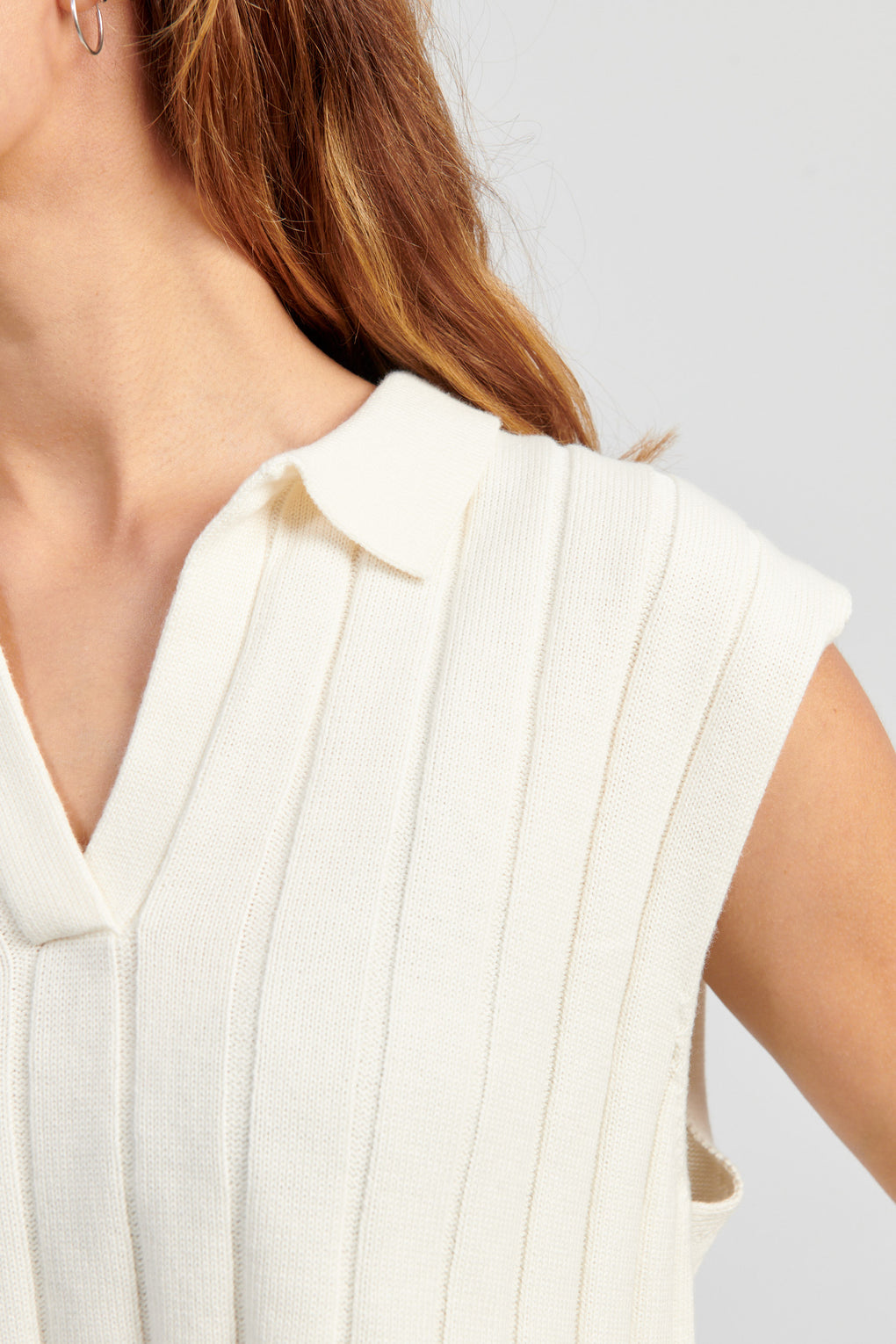 Collared Ribbed Vest