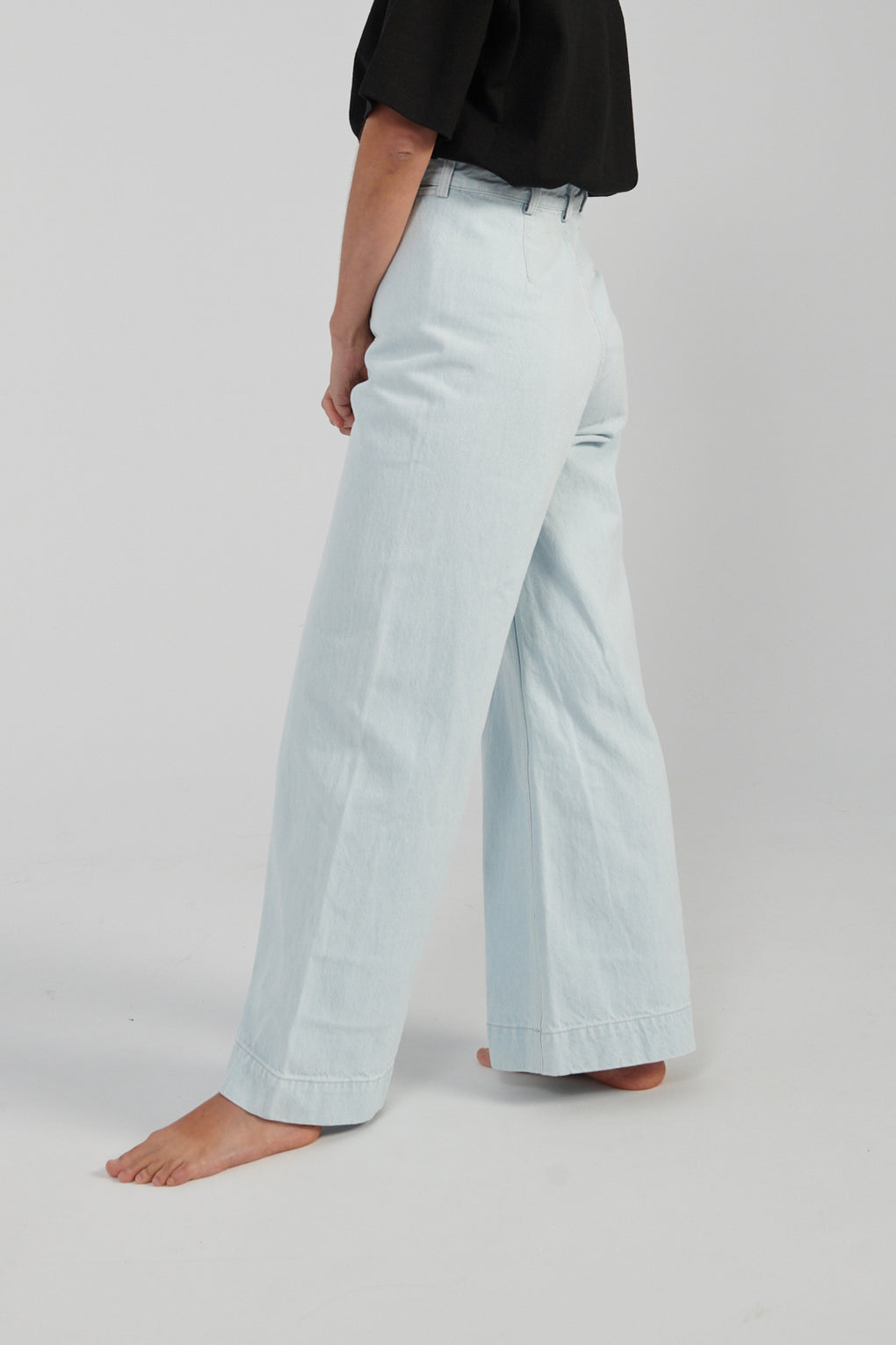 Jesse Kamm Sailor Pants pale blue denim-Jesse Kamm denim jean sailor pants-Idun-St. Paul