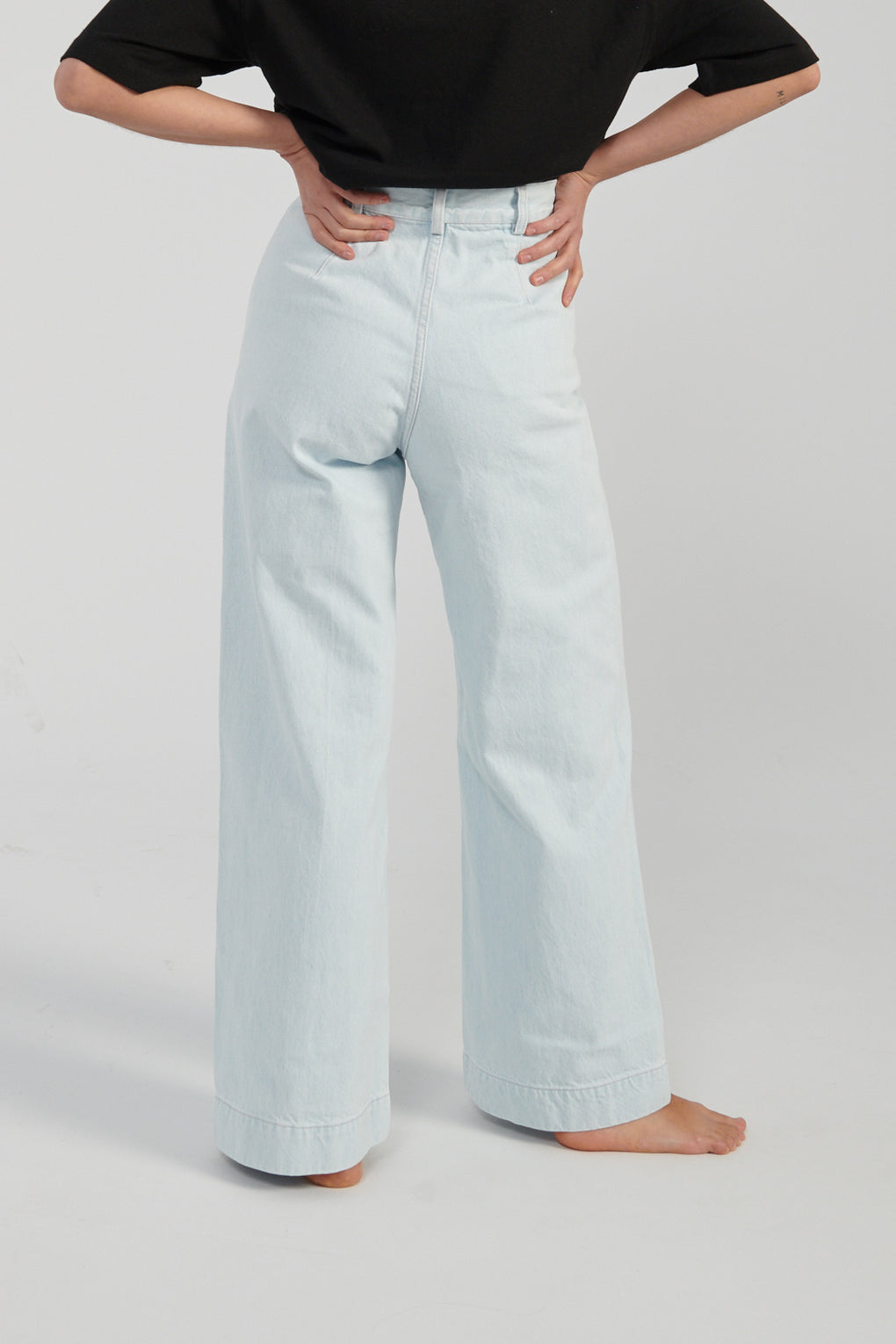 Jesse Kamm Sailor Pants pale blue denim-Jesse Kamm denim jean sailor pants-Idun-St. Paul