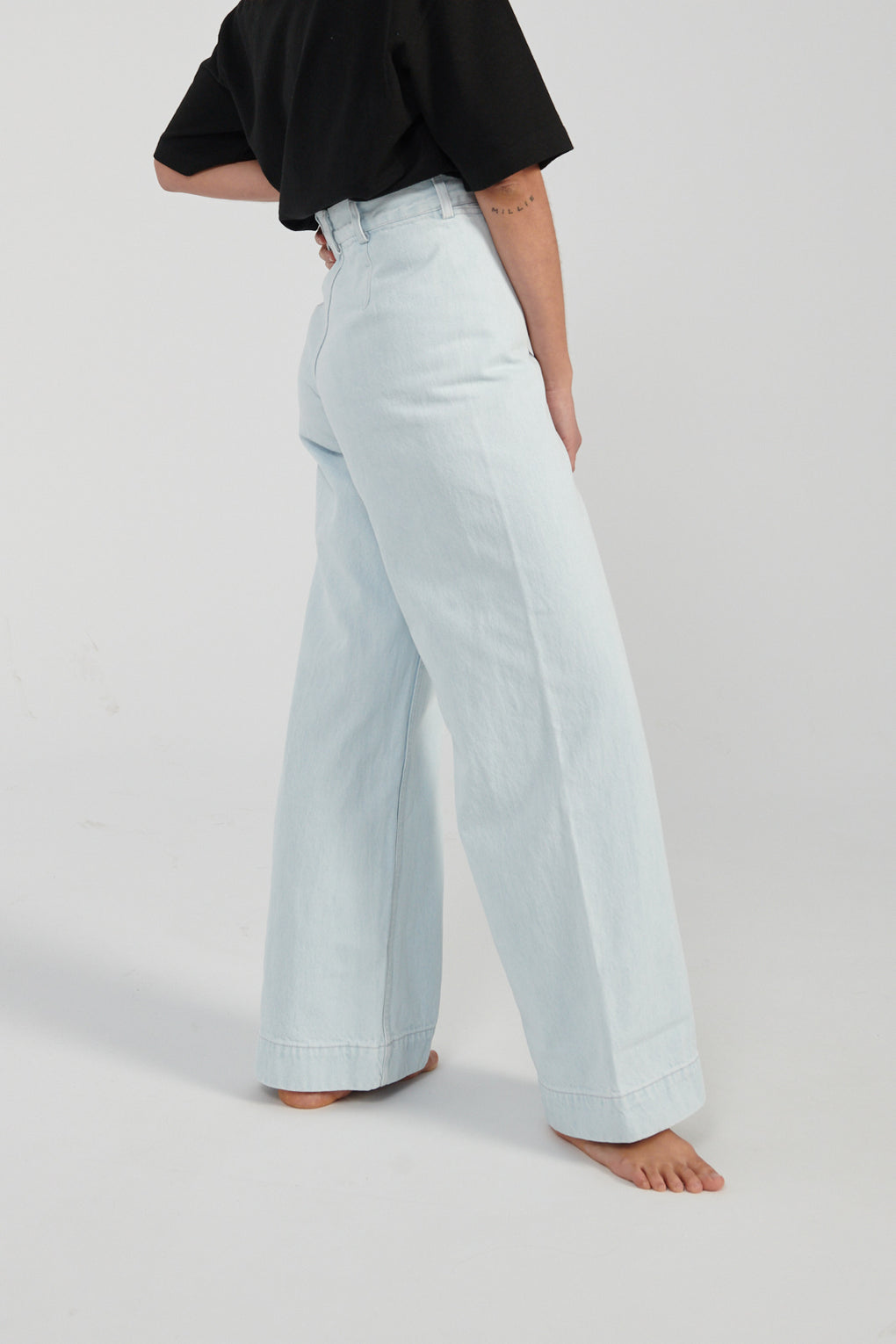 Jesse Kamm Sailor Pants pale blue denim-Jesse Kamm denim jean sailor pants-Idun-St. Paul