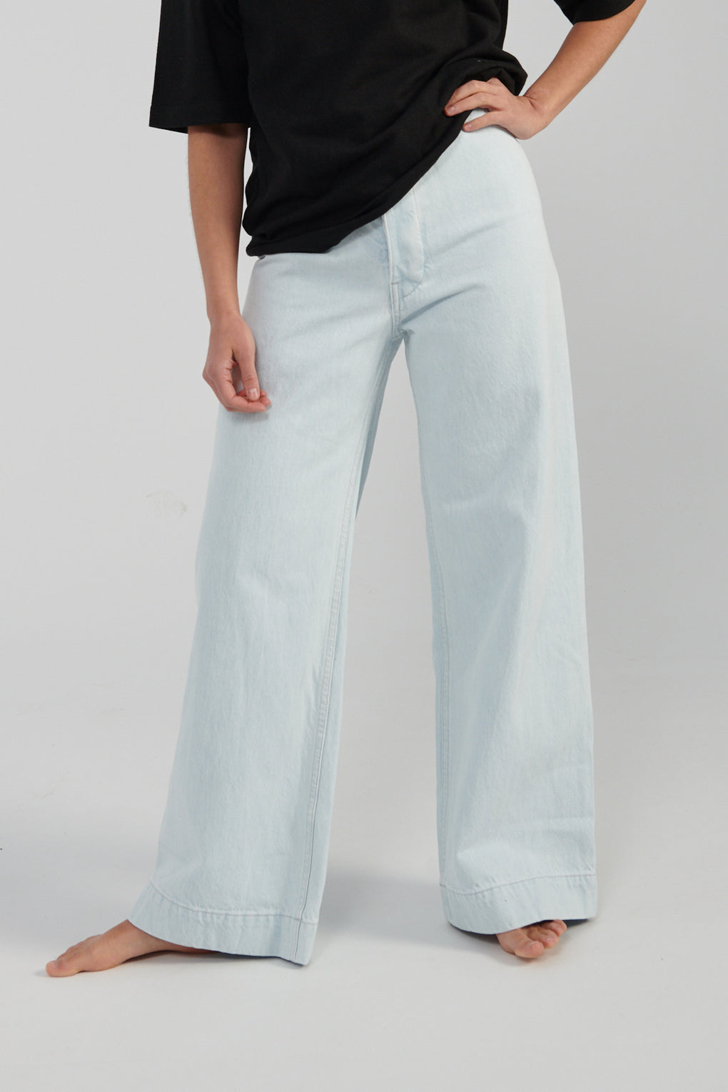 Jesse Kamm Sailor Pants pale blue denim-Jesse Kamm denim jean sailor pants-Idun-St. Paul