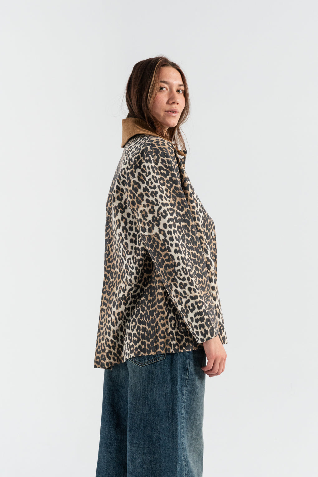 Printed Canvas Midi Jacket
