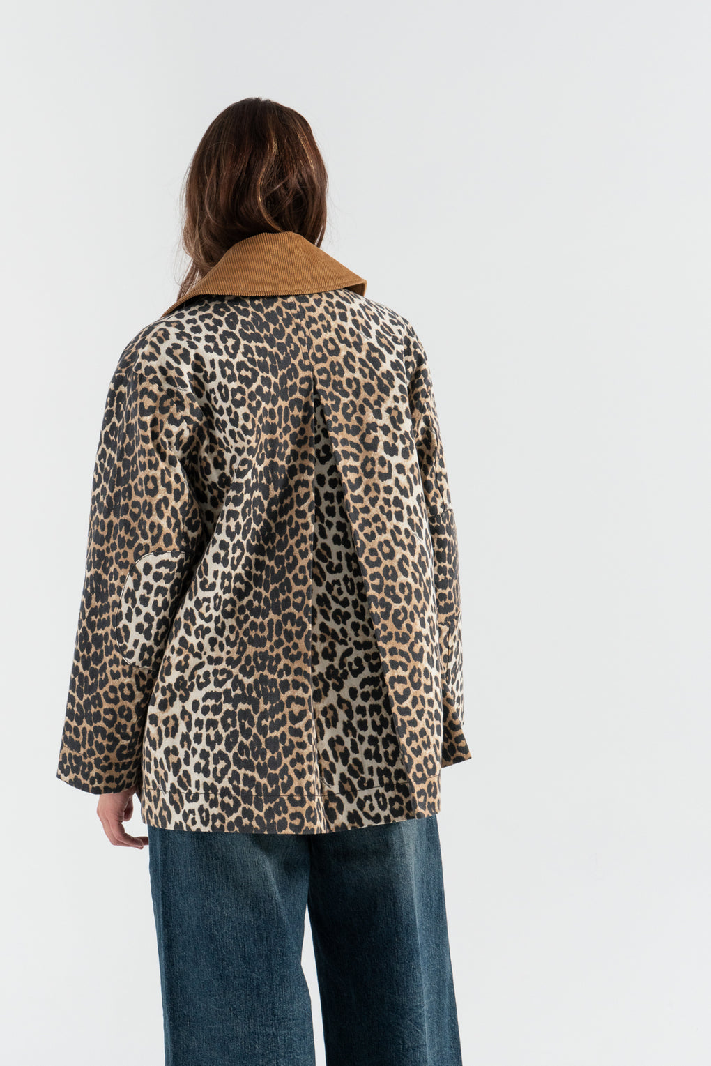 Printed Canvas Midi Jacket