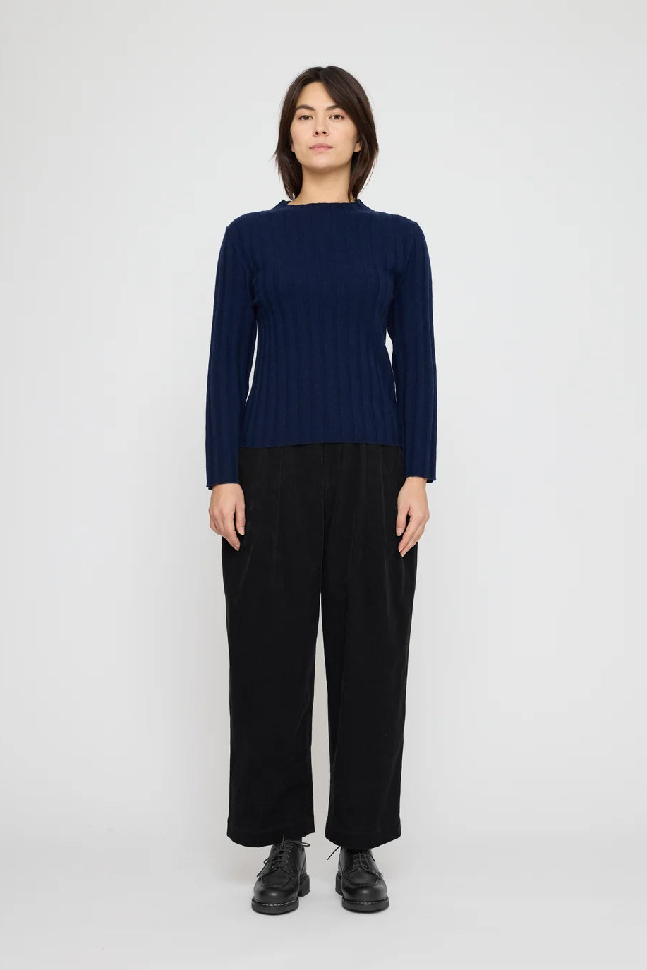 Mock Neck Ribbed Long Sleeves