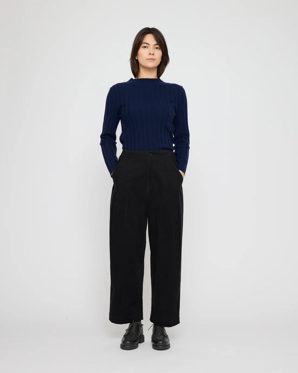 Mock Neck Ribbed Long Sleeves