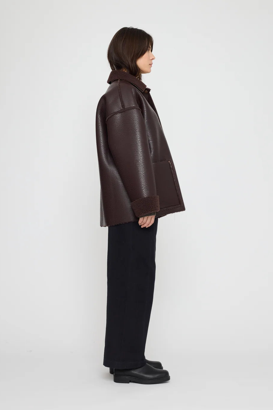 Faux Leather Shearling Jacket