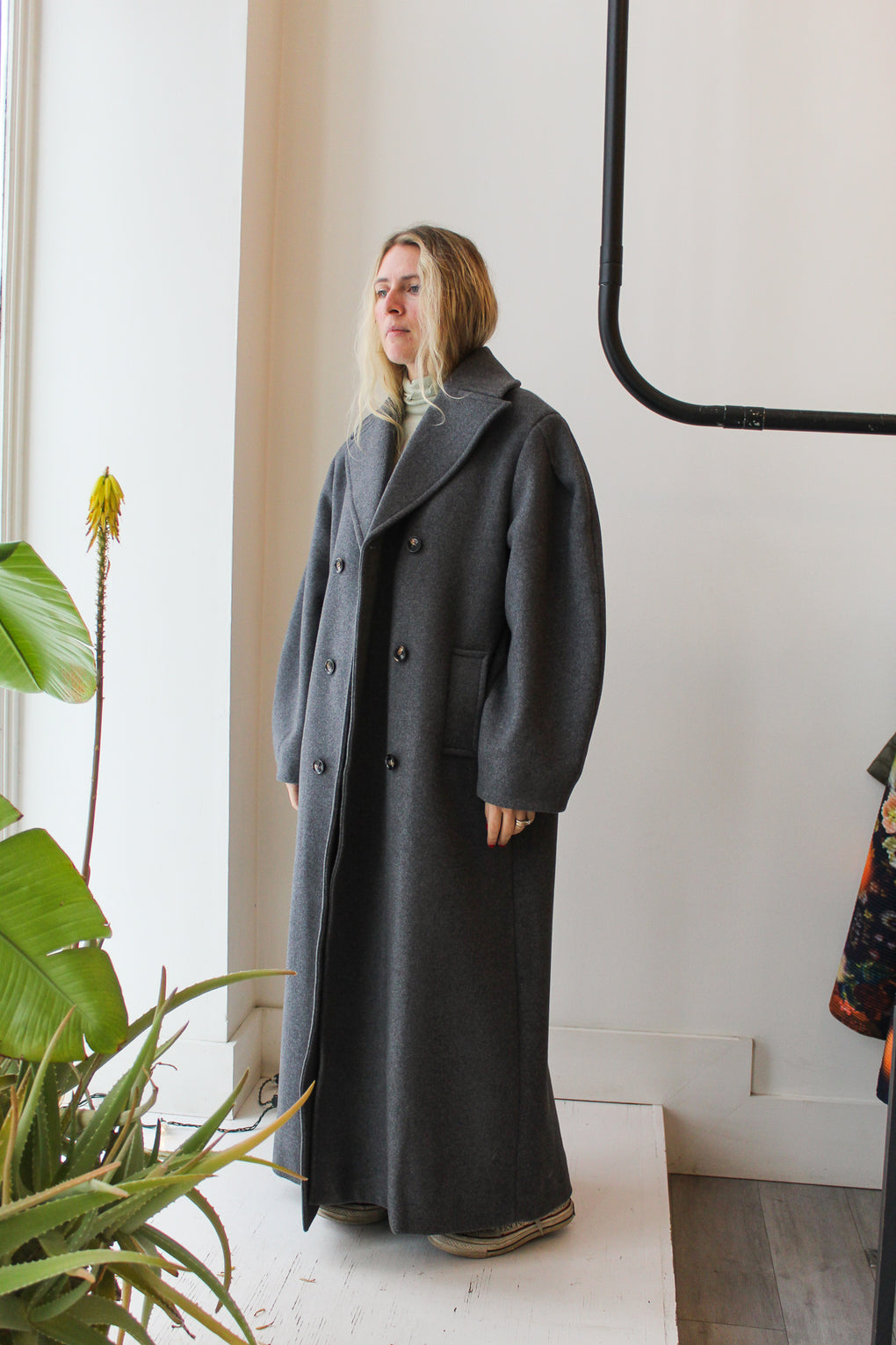 Wool Oversized Long Peacoat