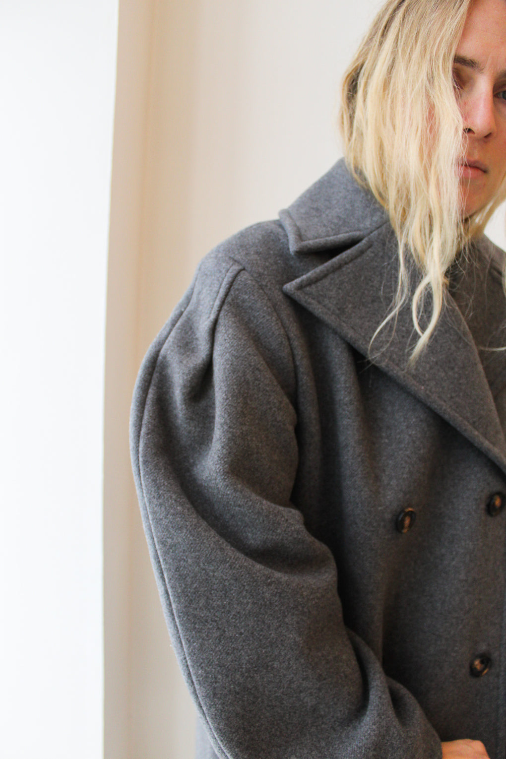 Wool Oversized Long Peacoat