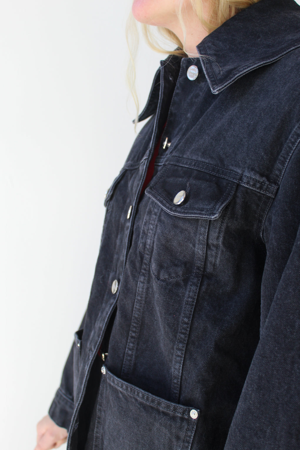 Rigid Denim Midi Jacket