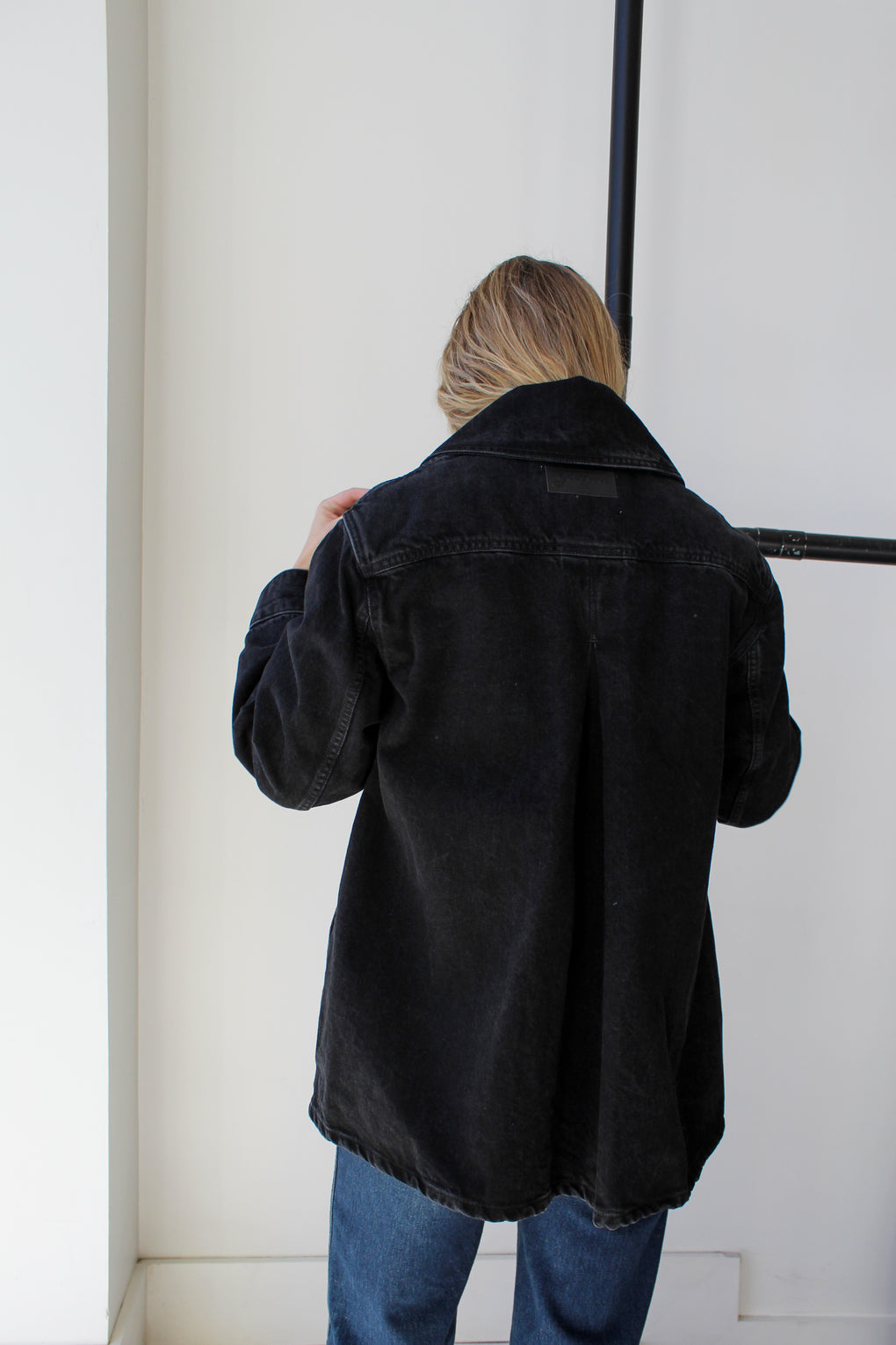 Rigid Denim Midi Jacket