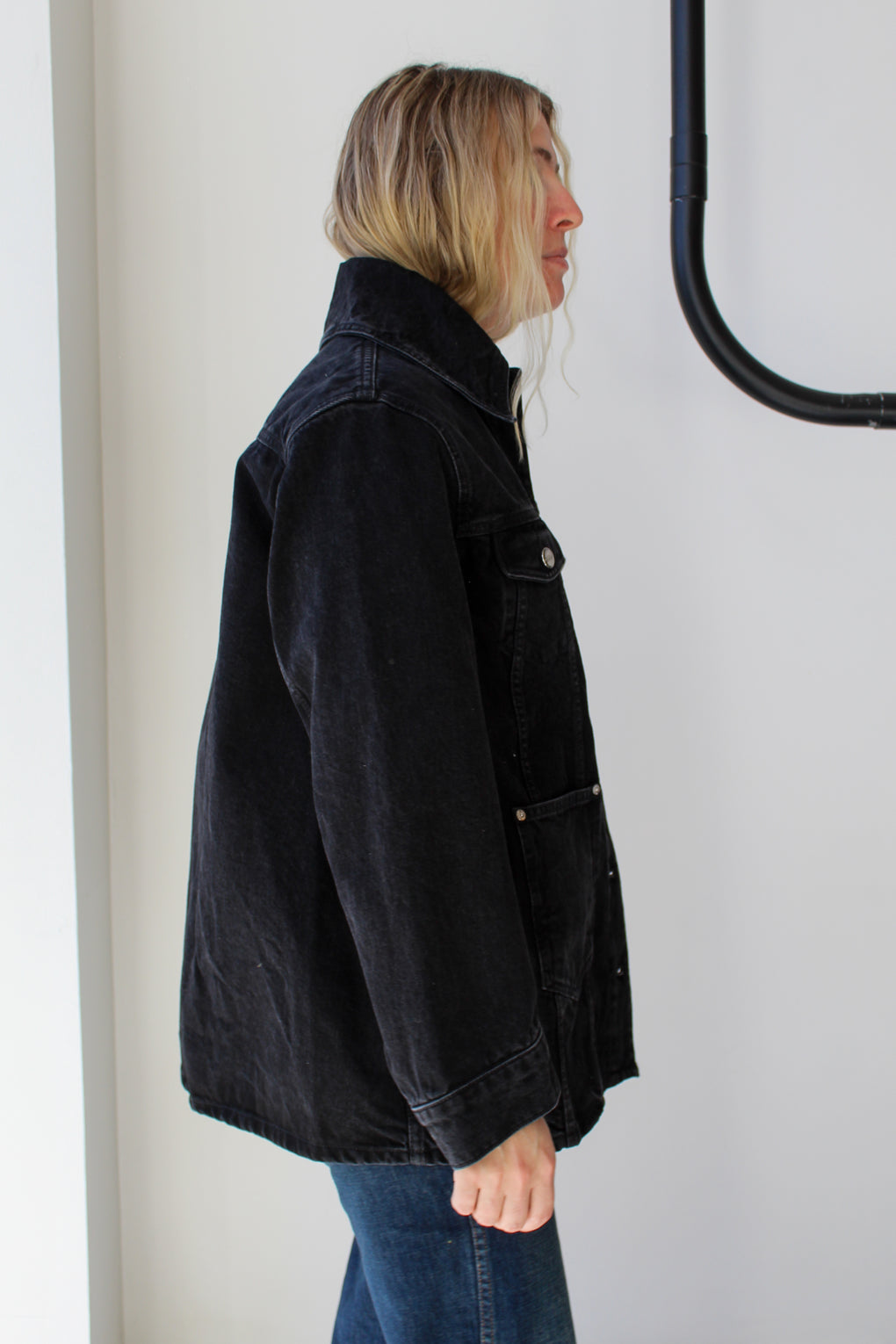 Rigid Denim Midi Jacket