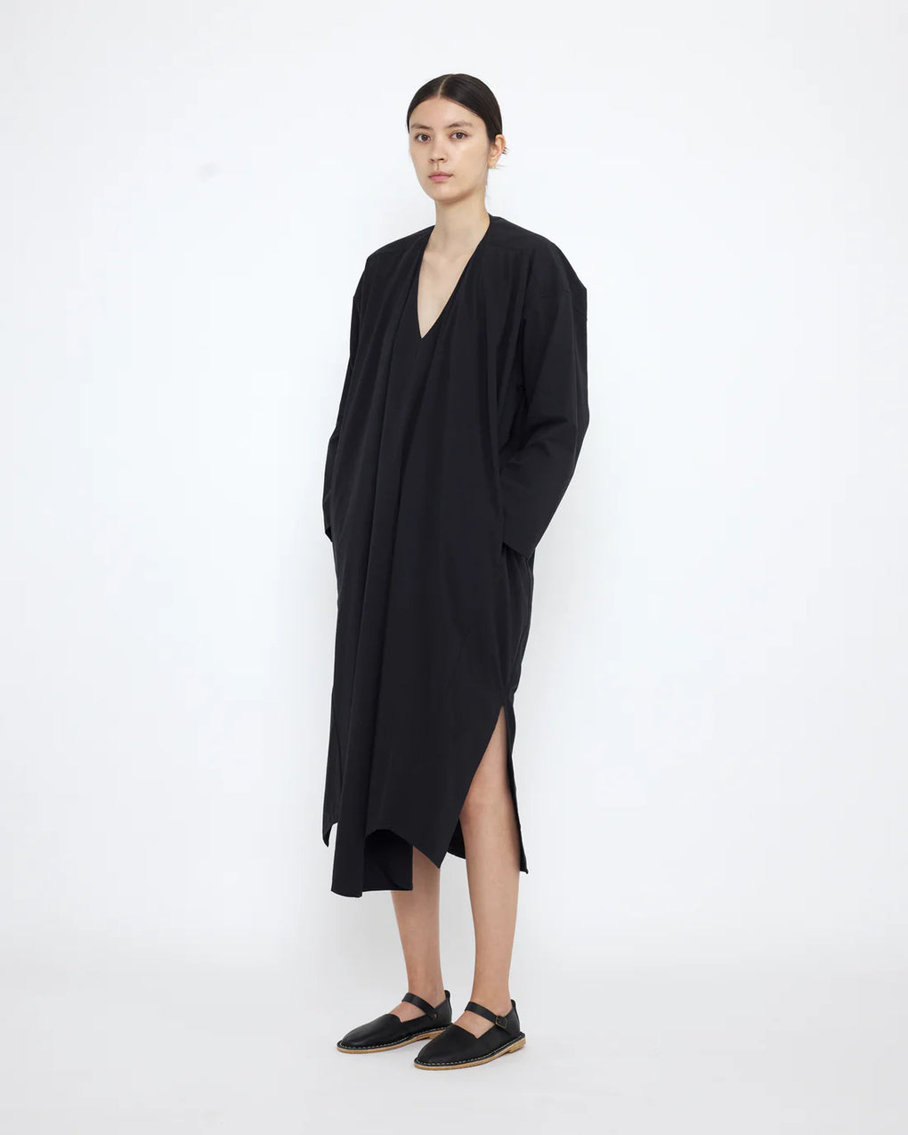 V-Neck Cocoon Midi Dress