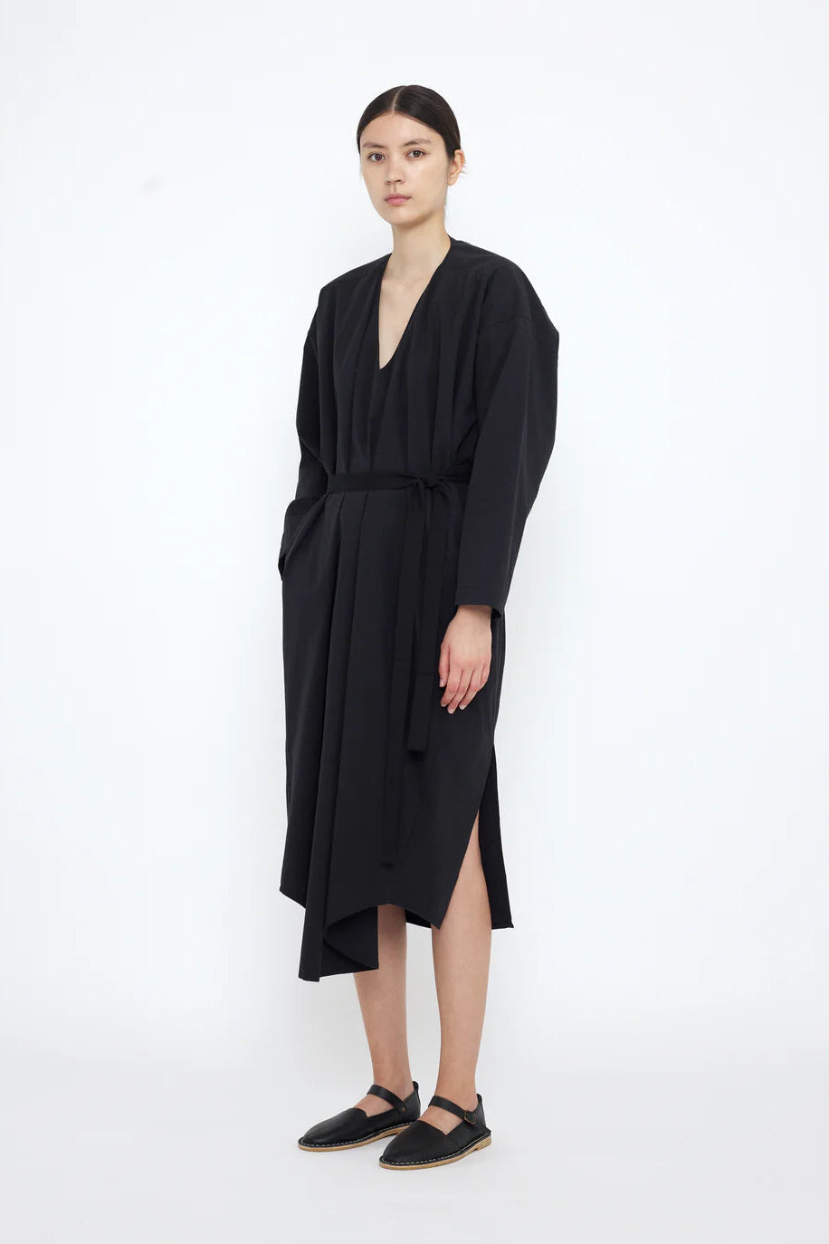 V-Neck Cocoon Midi Dress
