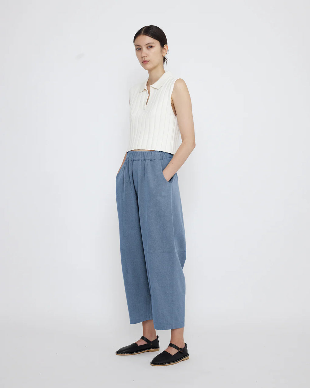 Collared Ribbed Vest