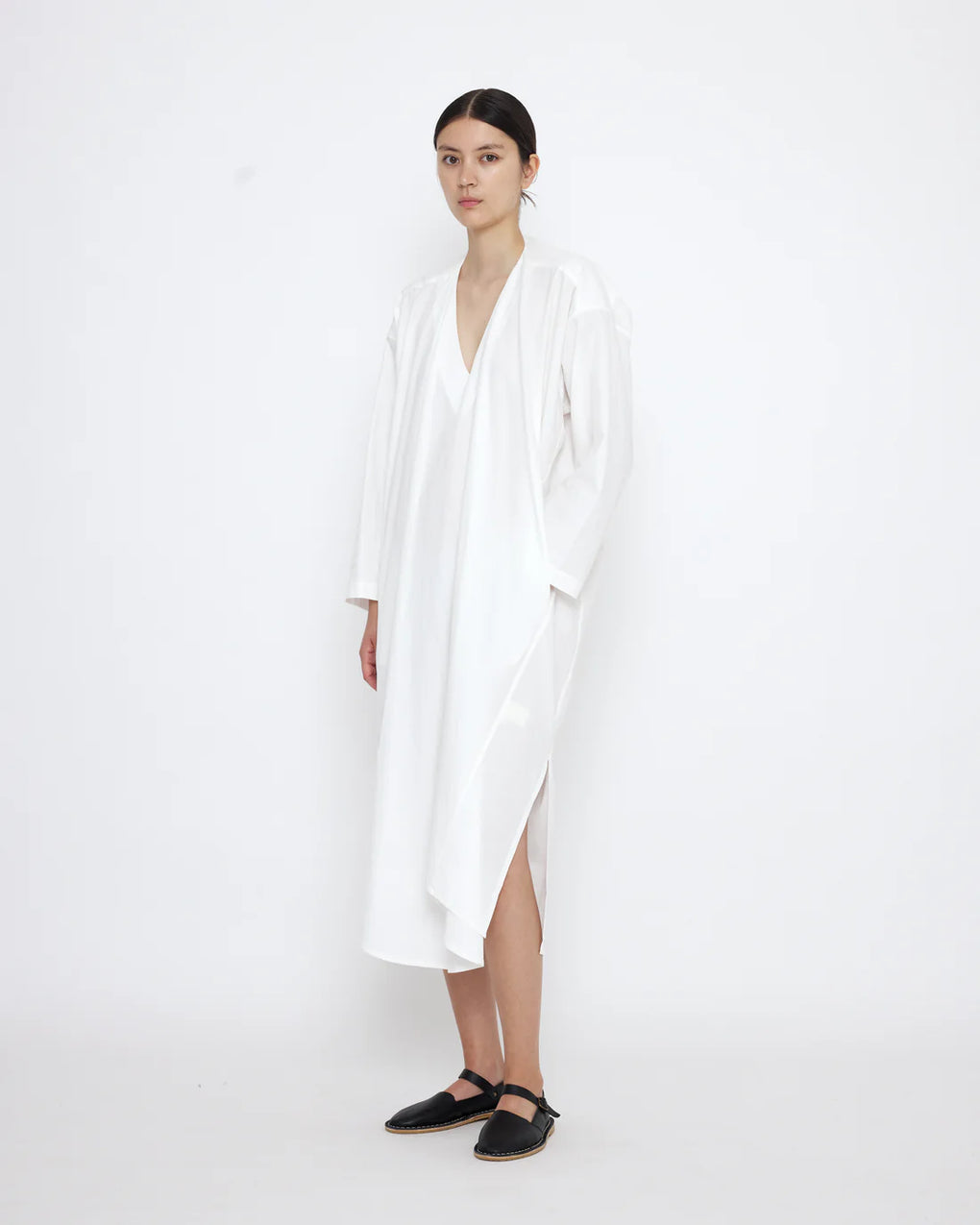 V-Neck Cocoon Midi Dress