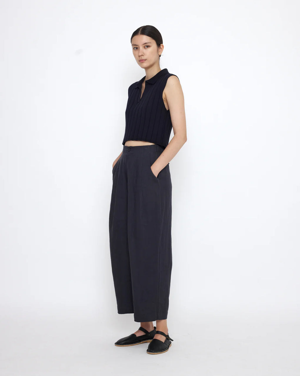 Collared Ribbed Vest