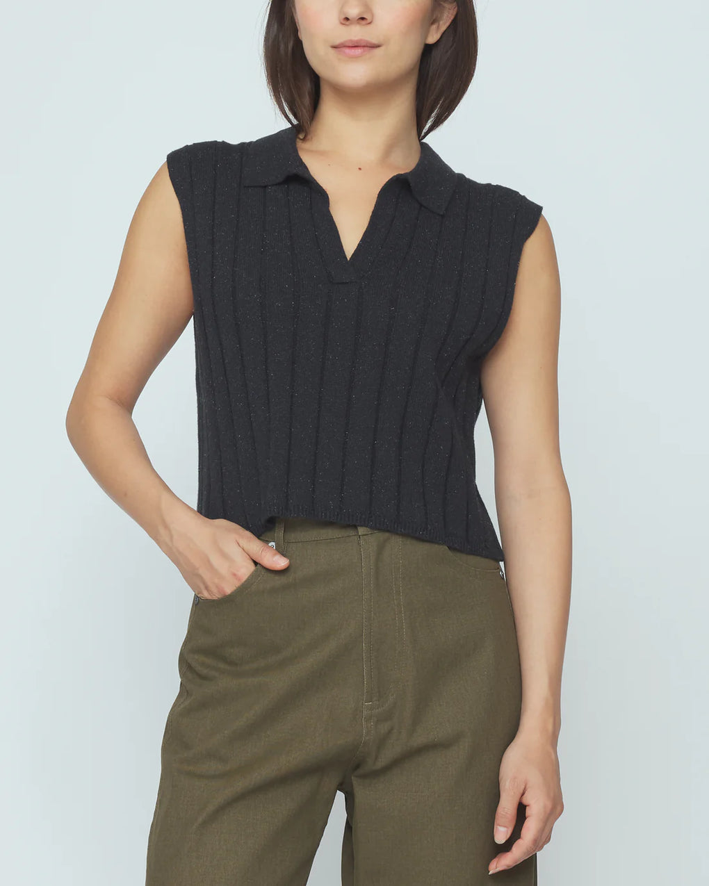 Collared Knit Vest