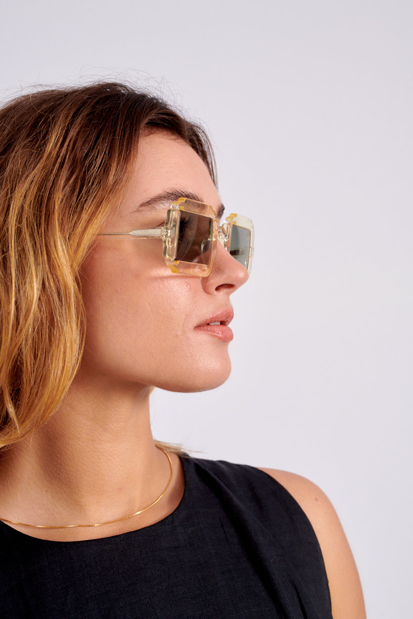 Delarge Distangle Sunglasses-Champagne Delarge sunglasses-square sunglasses-Idun-St. Paul