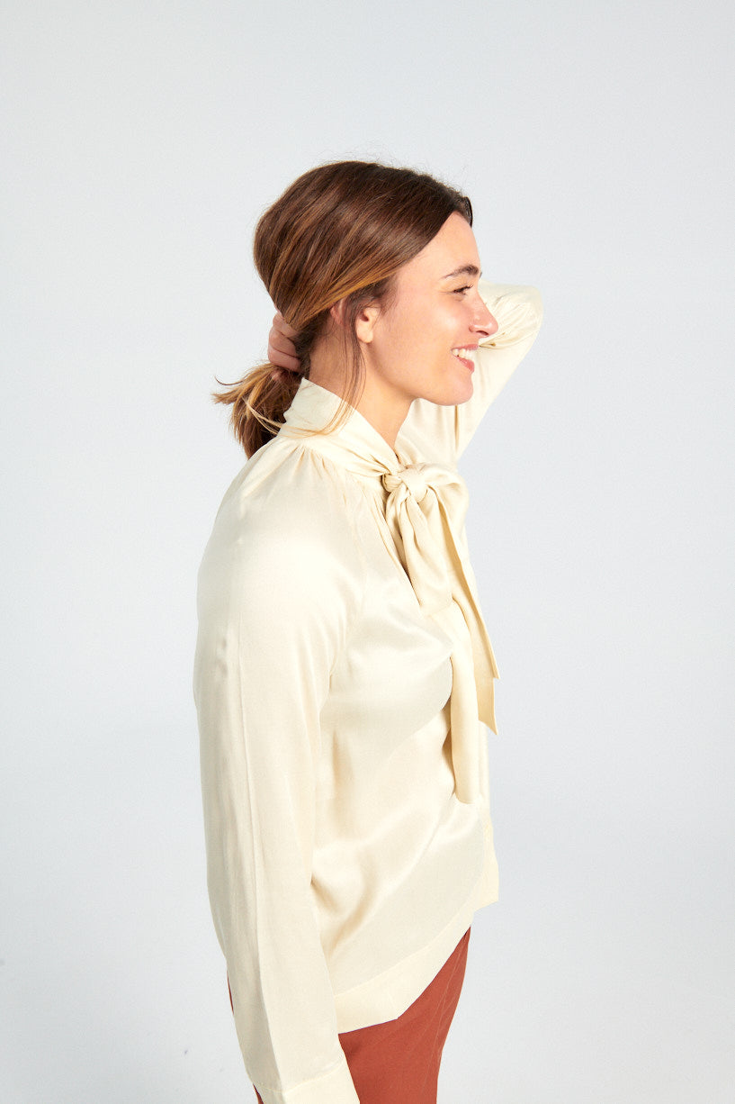 Rodebjer Rorie Blouse-Rodebjer silk blouse-Rodebjer button down blouse-white button down blouse-Idun-St. Paul